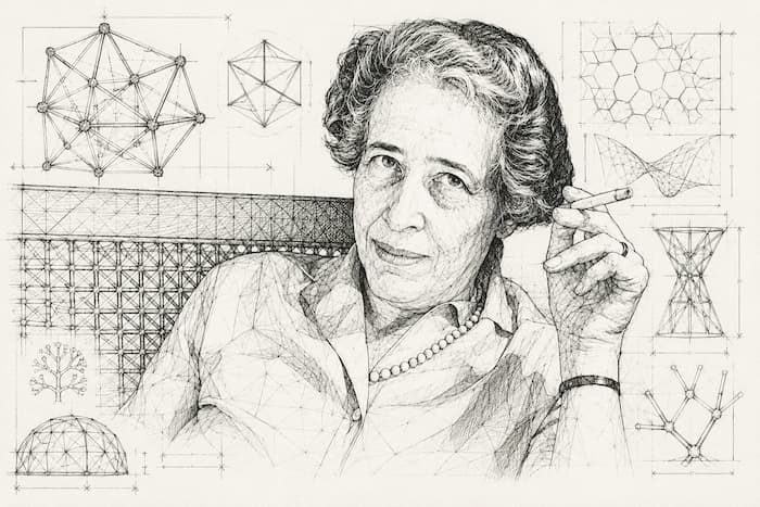 Hannah Arendt en train de fumer