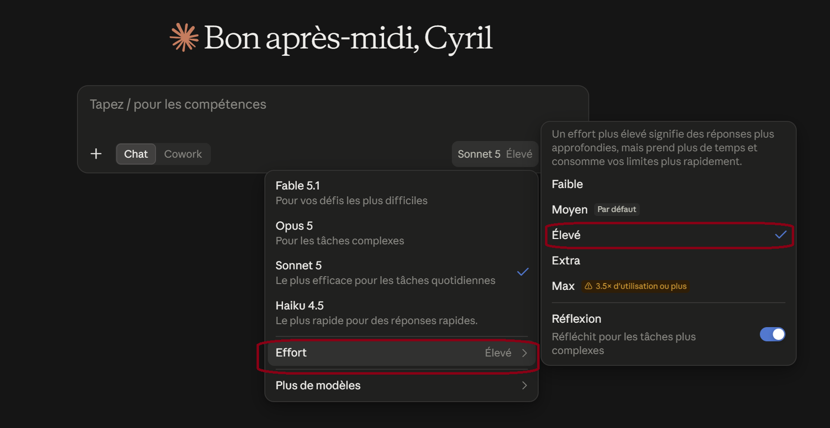 Sélection de l’effort de calcul dans Claude